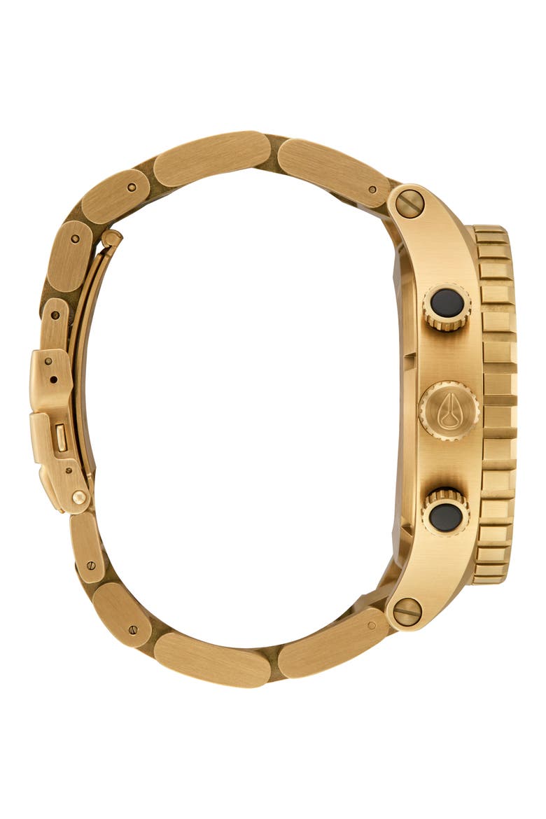 51-30 Fisheye Chronograph Bracelet Watch, 51mm, Alternate, color, 4TH DIM GOLD/ BLACK