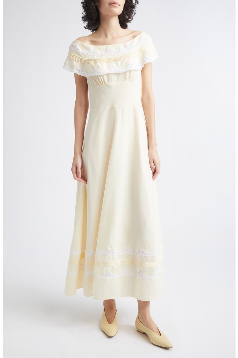 Tabitha Off the Shoulder Dress, Main, color, BUTTERMILK