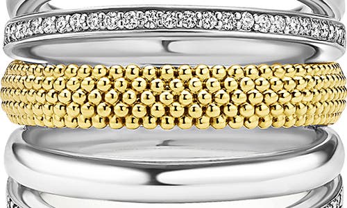 Lagos Caviar Lux Pavé Diamond Ring In Two-tone