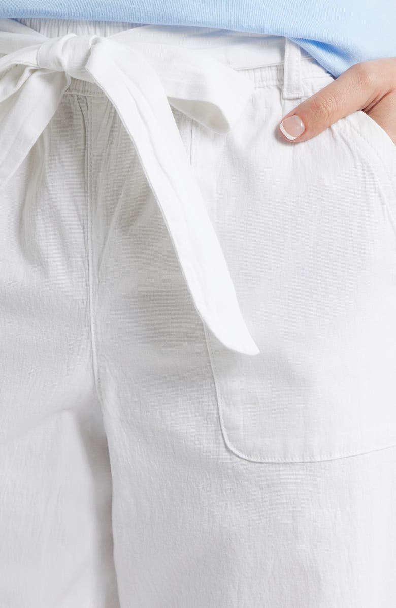 Caslon<sup>®</sup> Tie Waist Tapered Leg Utility Pants, Alternate, color, White