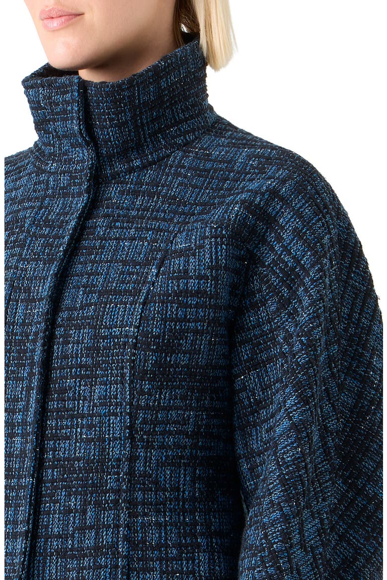 Tweed Crop Jacket, Alternate, color, MEDIUM BLUE DENIM-BLACK