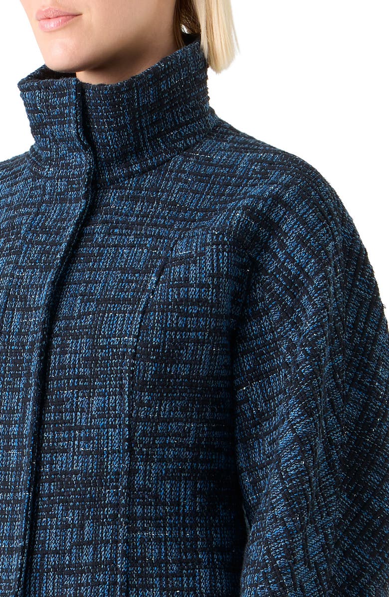 Akris punto Tweed Crop Jacket, Alternate, color, Medium Blue Denim-Black