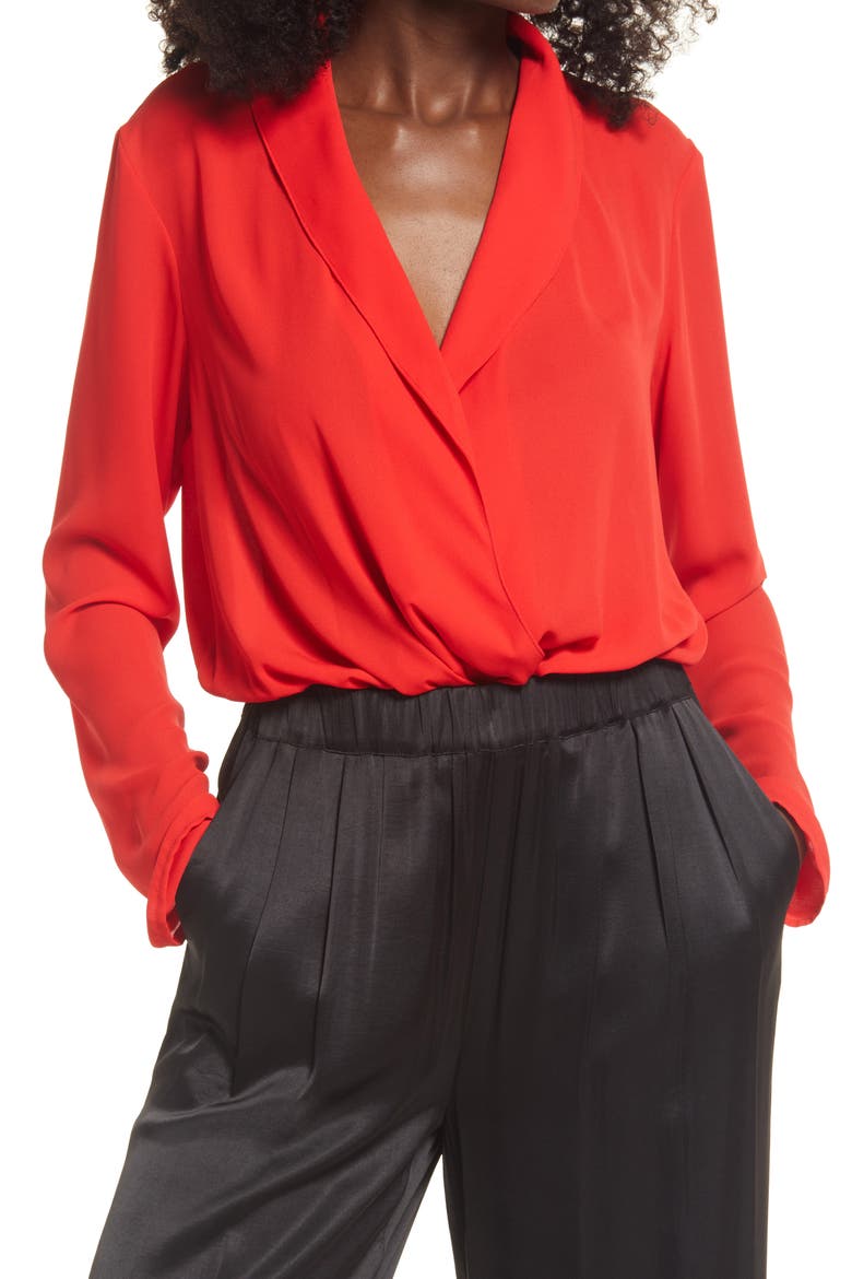 Wrap Bodysuit, Main, color, RED BLOOM