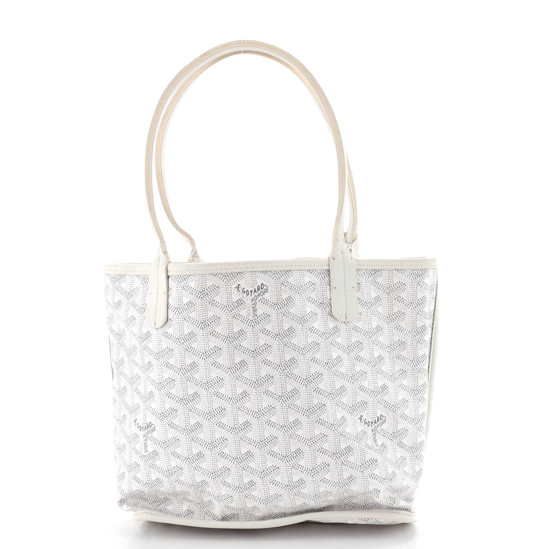 Pre-Owned Goyard Anjou Reversible Tote Coated Canvas Mini, Main, color, White