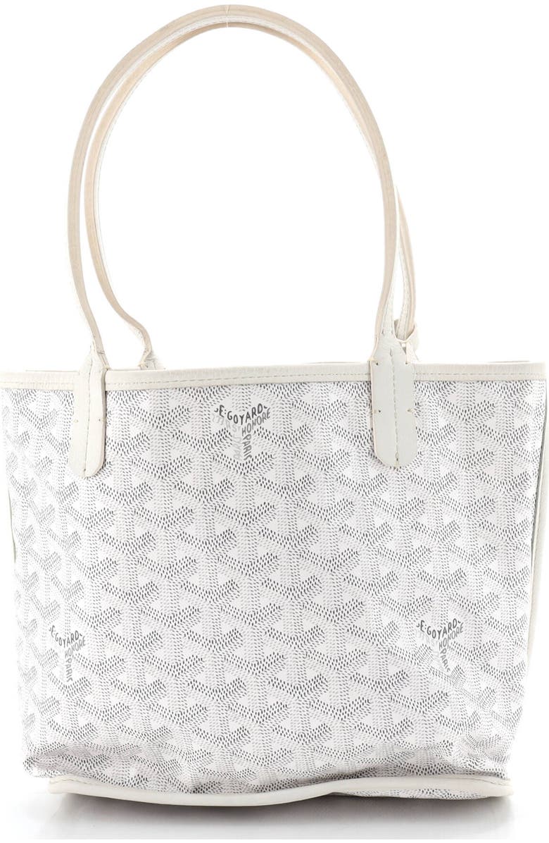 Pre-Owned Goyard Anjou Reversible Tote Coated Canvas Mini, Main, color, White
