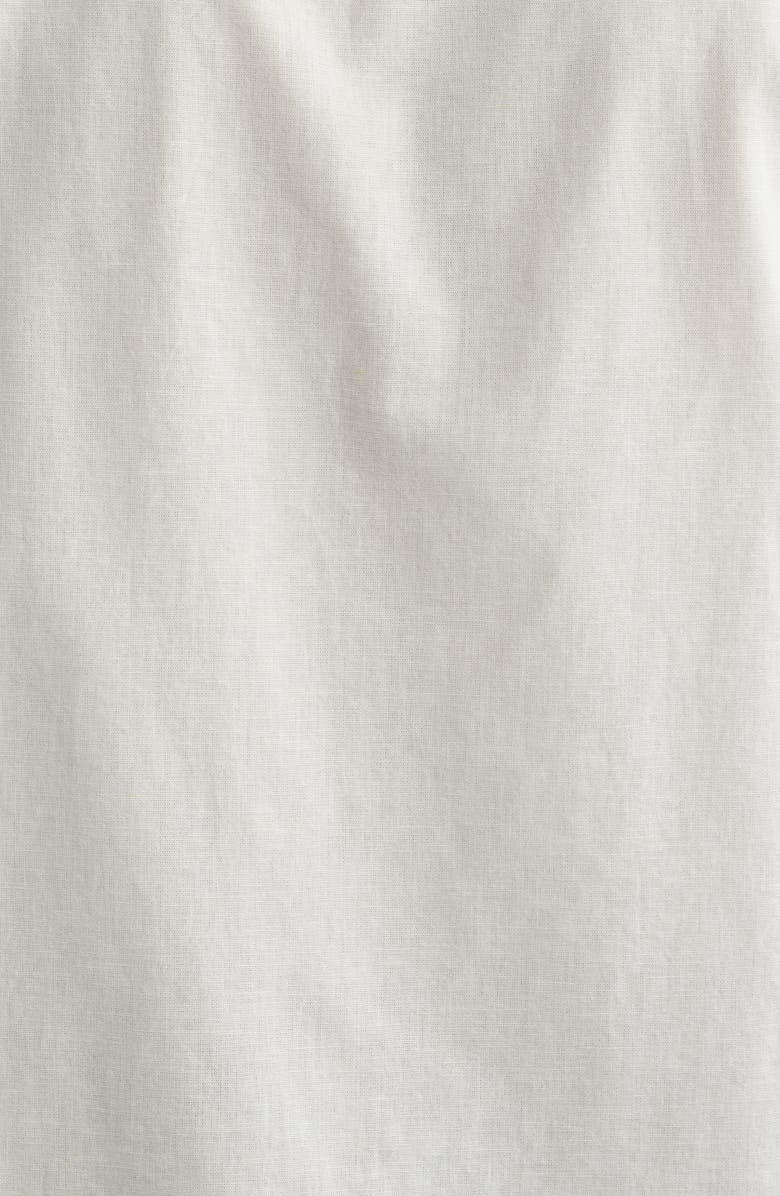 Wax London Didcot Embroidered Short Sleeve Cotton & Linen Button-Up Shirt, Alternate, color, Ecru / Washed Black