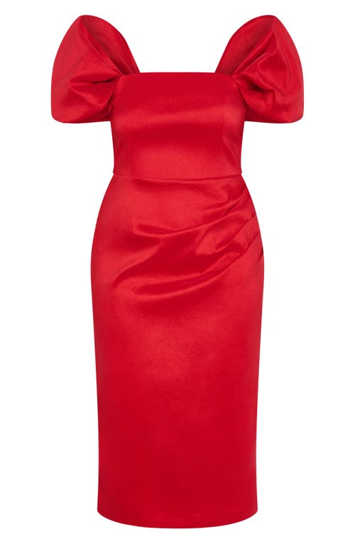 City Chic Elyse Puff Sleeve Sheath Dress