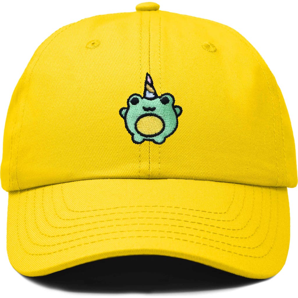 Dalix Froggy Unicorn Embroidered Cap In Gold