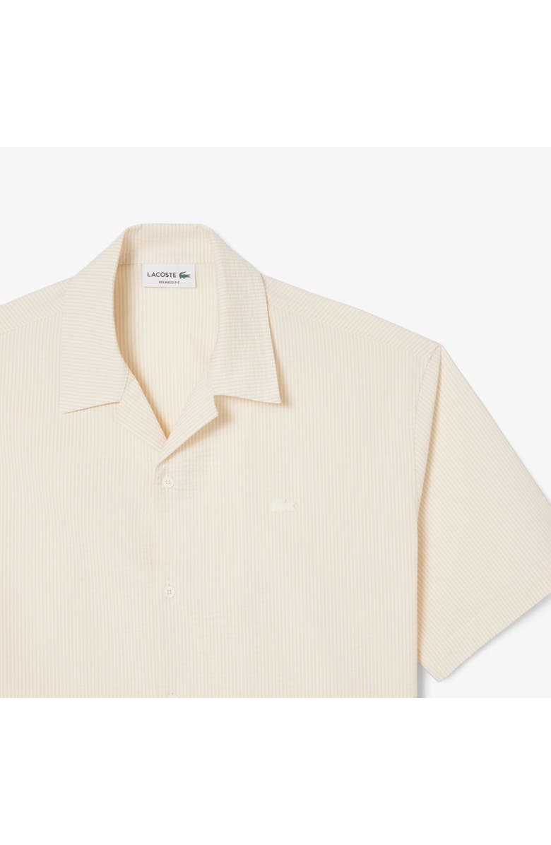 Lacoste Cotton Blend Seersucker Sport Shirt, Alternate, color, Flour/ Naturel Clair