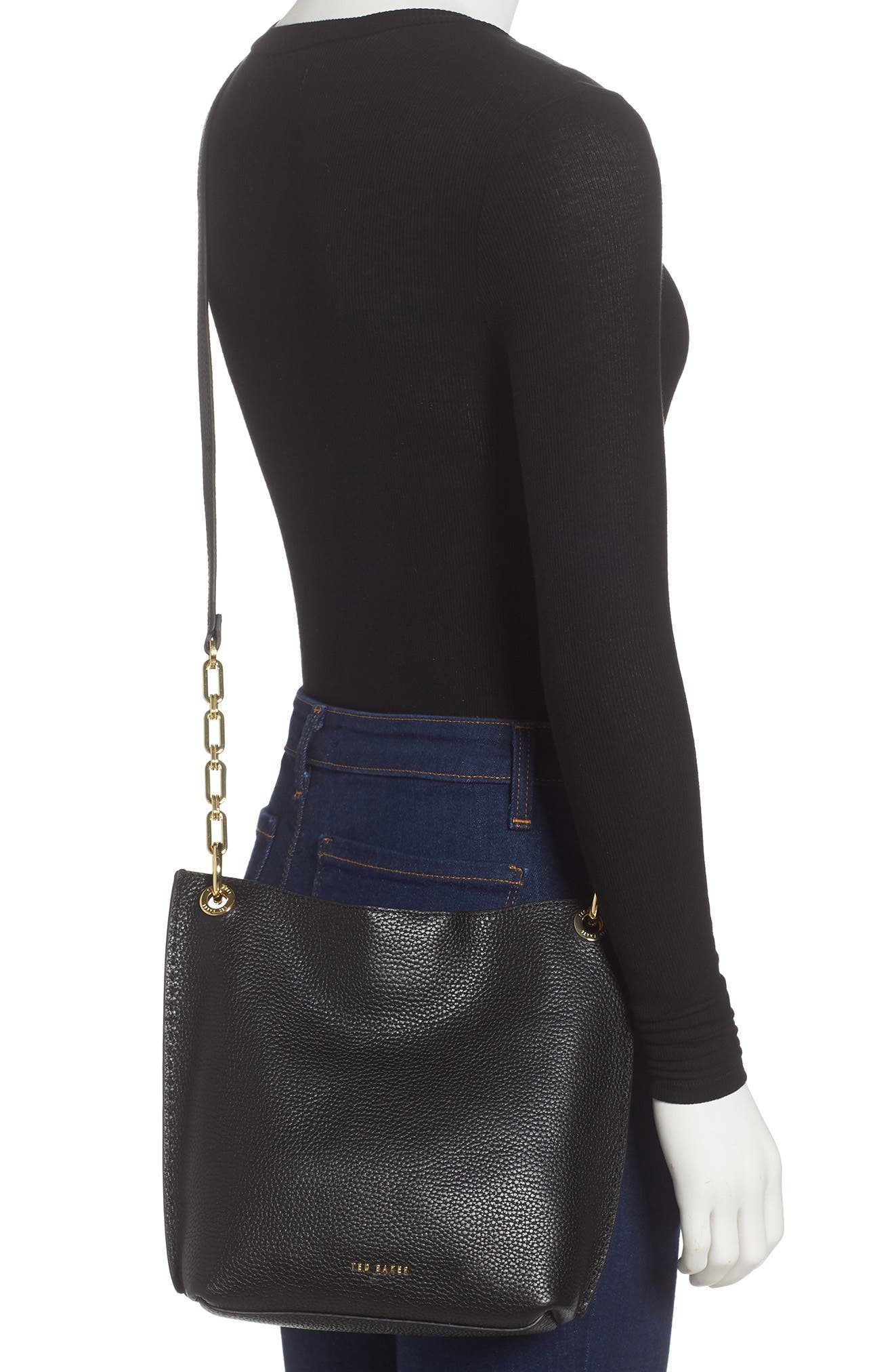 Ted Baker London Mini Holiiee Leather Crossbody Bag, Alternate, color, 