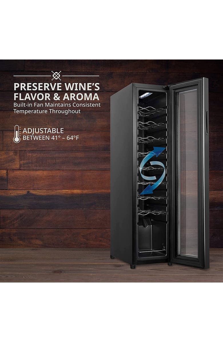Ivation 18 Bottle Compressor Wine Refrigerator, Large Freestanding Wine Cooler with Lock, Alternate, color, Black