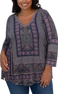 Lucky Brand Border Print Top