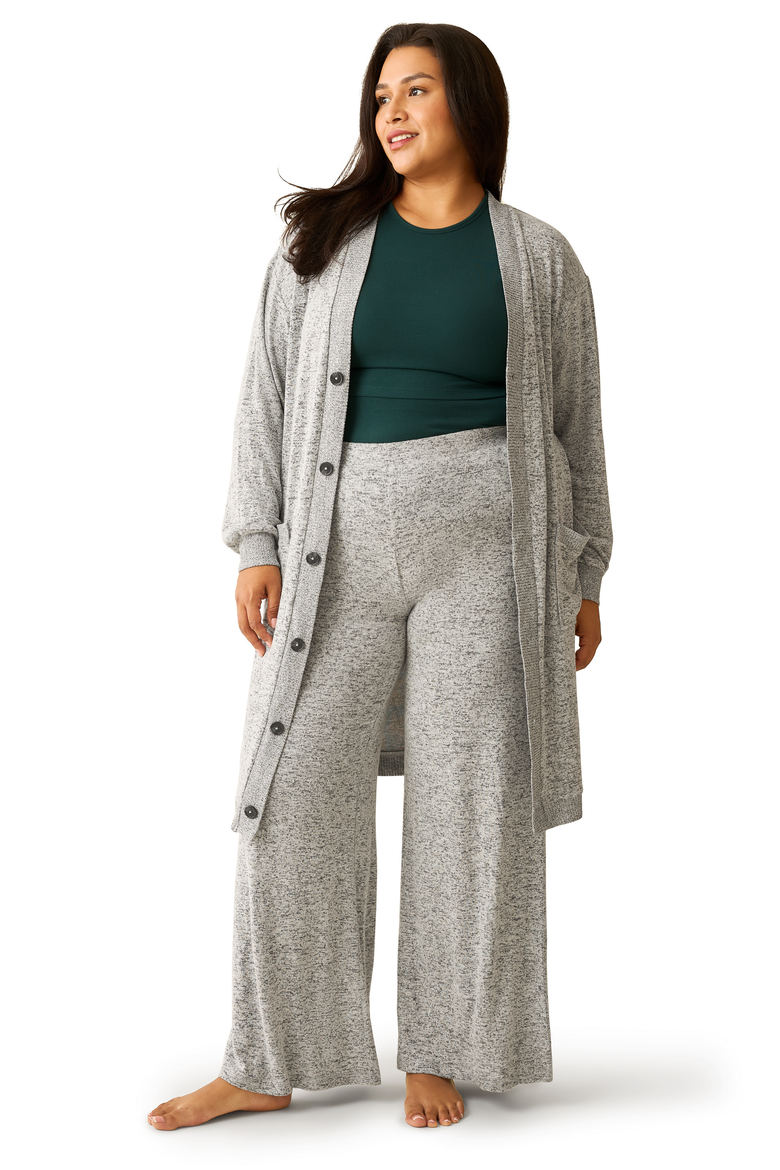 CozyKnit Wide Leg Lounge Pant, Alternate, color, Grey Heather