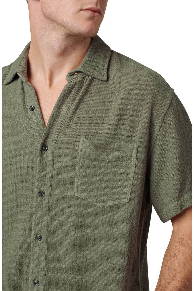 Scott Short Sleeve Linen Blend Button-Up Shirt, Alternate, color, LICHEN DOBBY