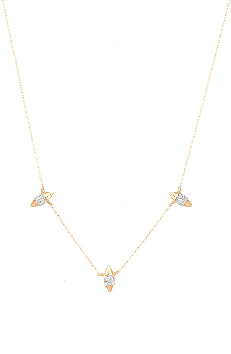 Adina Reyter London 3-Diamond Spike Chain Necklace, Main, color,