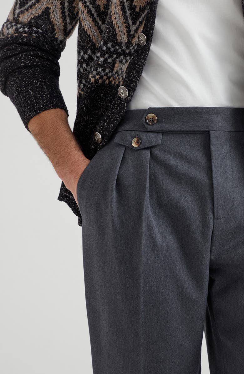 Brunello Cucinelli Gabardine tailor fit trousers, Alternate, color, Lead