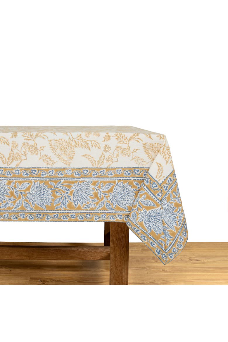 Chloe Tablecloth, Alternate, color, Blue, Brown 59" x 59"