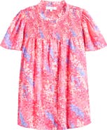 SUGARLIPS Leah Abstract Print Romy Mock Neck Cotton Top