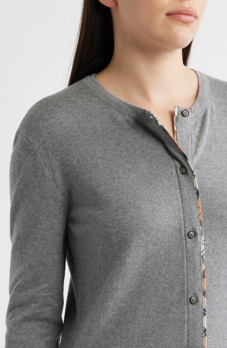 Barbour Bredon Tartan Accent Cotton & Cashmere Cardigan, Alternate, color,