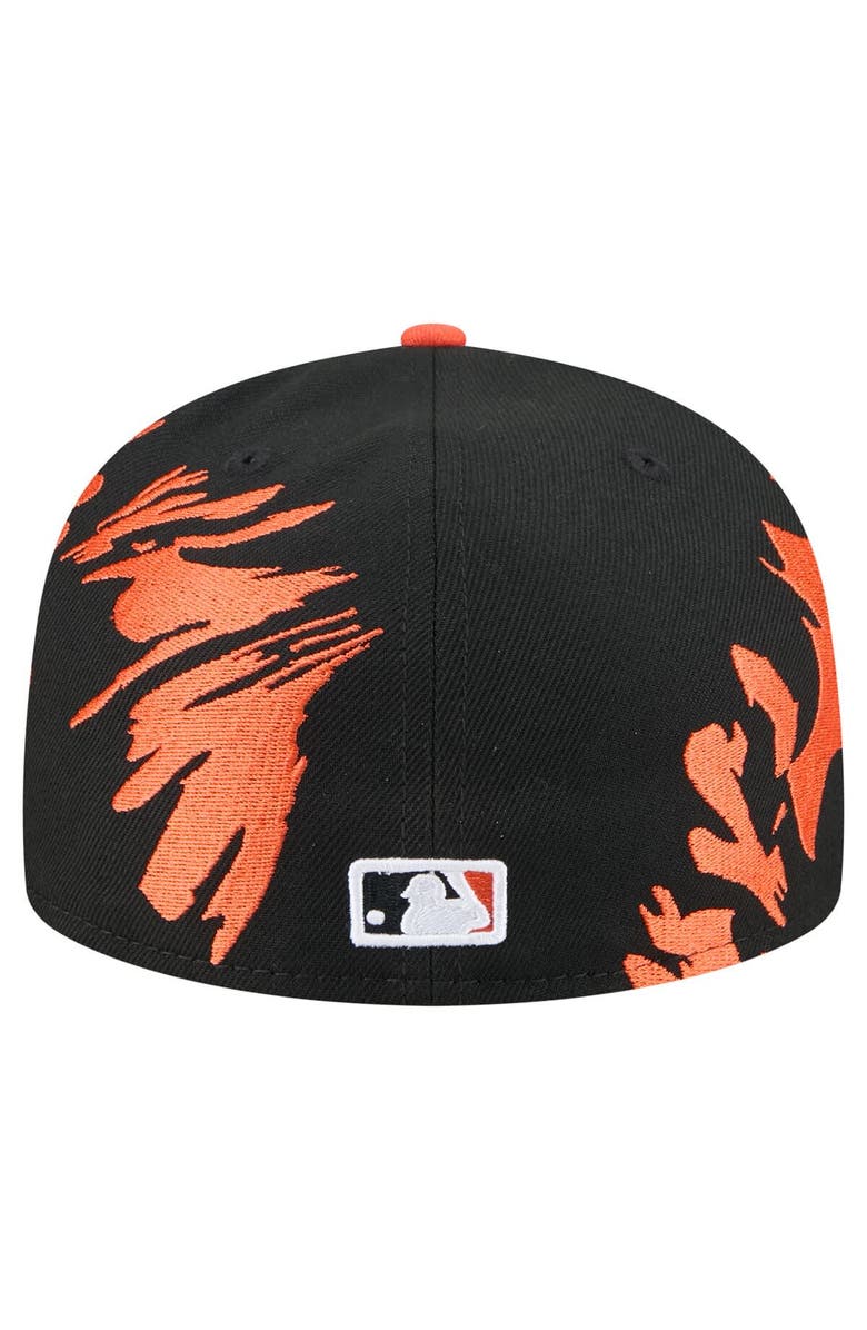 New Era Men's New Era Black/Orange San Francisco Giants Retro Pattern 59FIFTY Fitted Hat, Alternate, color, Black