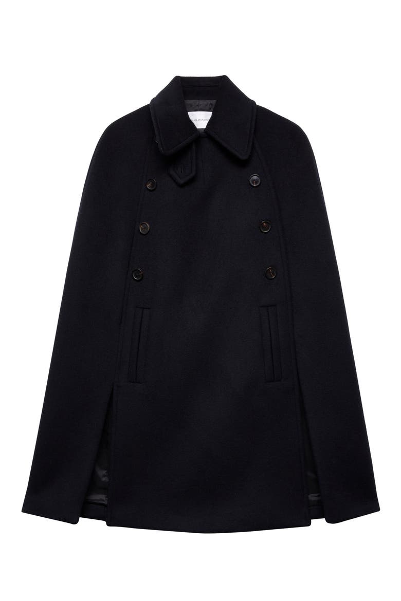Double Breasted Wool Blend Cape, Alternate, color, WOOL BLEND SABL