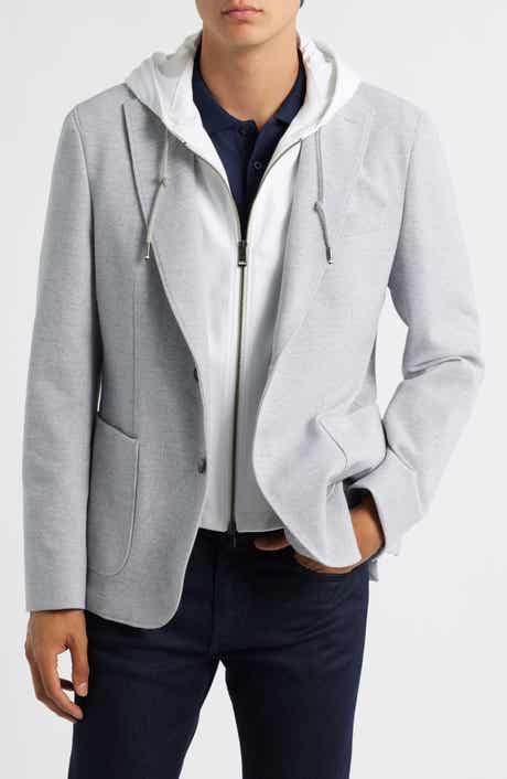 Hanry Slim Fit Cotton Blend Sport Coat with Removable Hoodie Bib