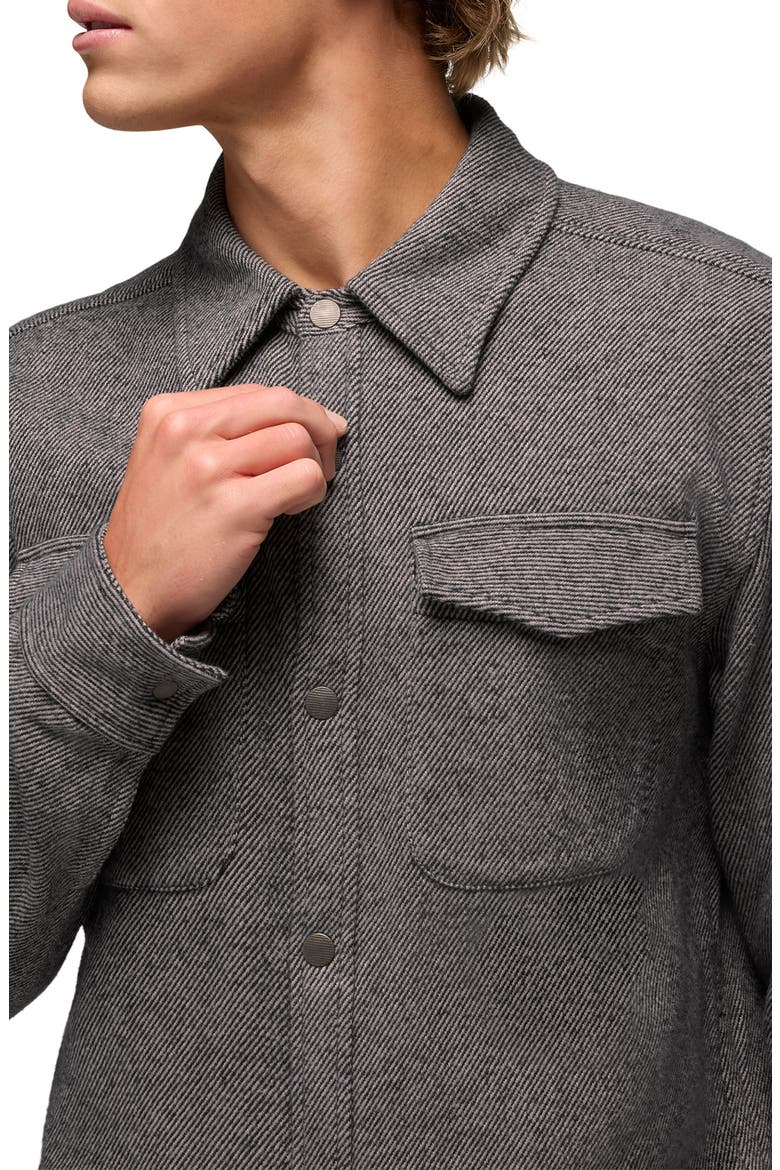 Happy Camp Flannel Snap-Up Shirt Jacket, Alternate, color, SHADOW HEATHER
