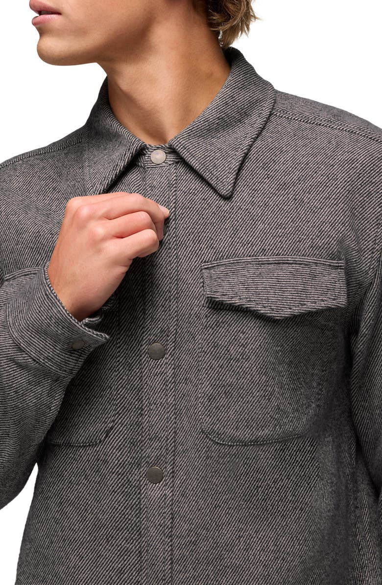 prAna Happy Camp Flannel Snap-Up Shirt Jacket, Alternate, color, Shadow Heather