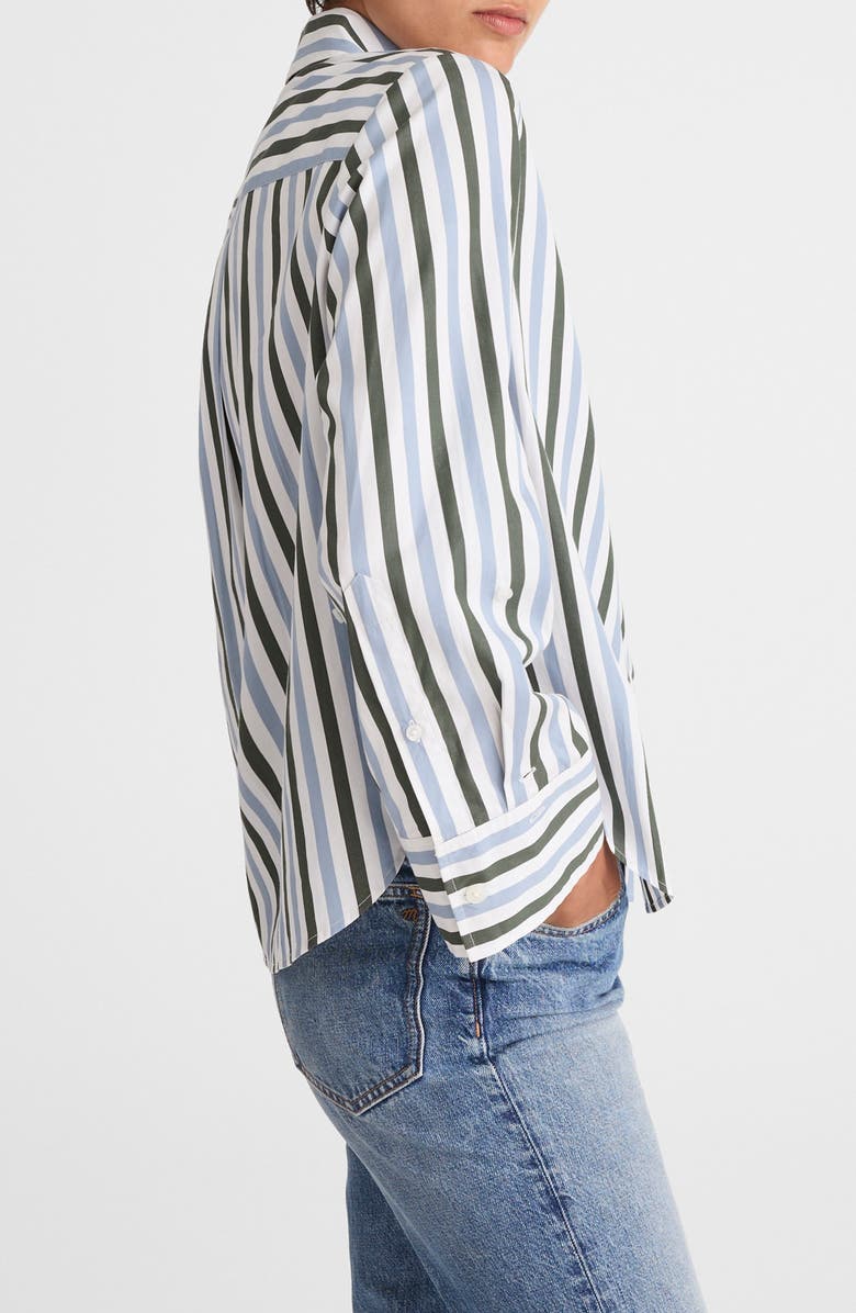 Madewell Easy Y-Neck Poplin Button-Up Shirt, Alternate, color, Botanical Green