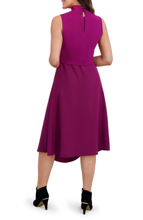 London Times Knit Popover A-line Dress In Pink