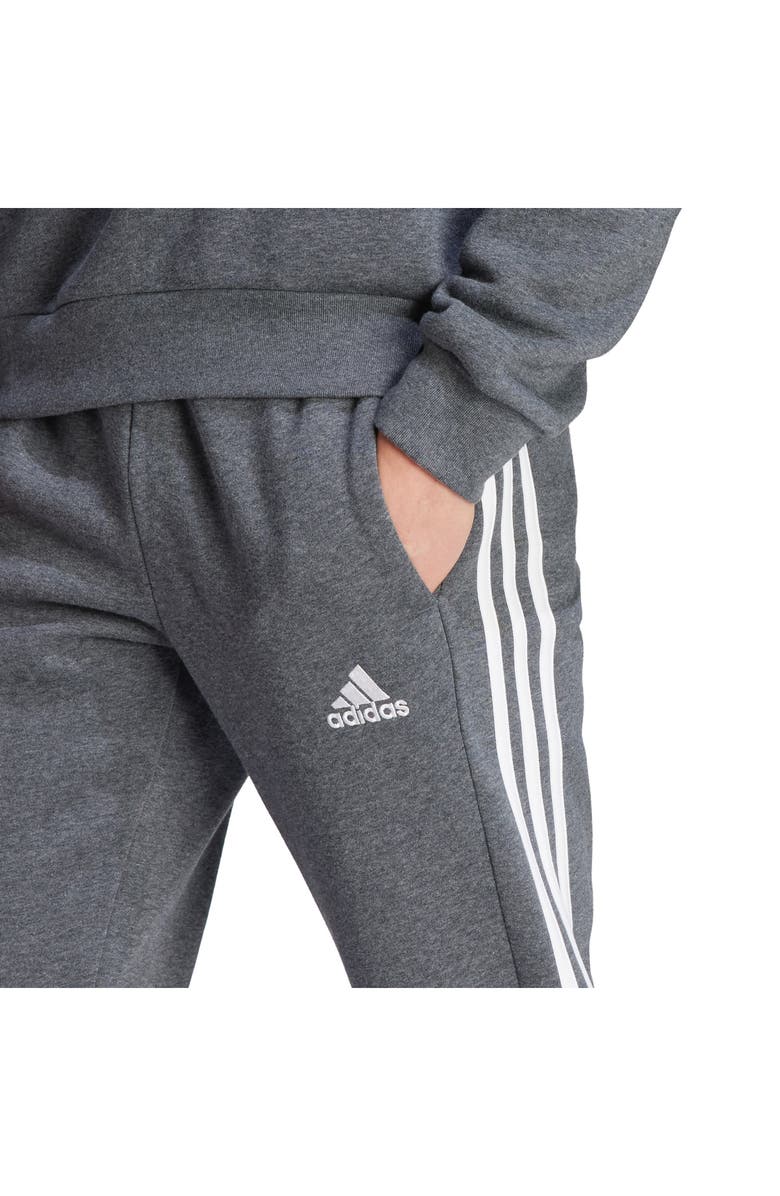 adidas Essentials Fleece Tapered Joggers, Alternate, color, Dark Grey Heather