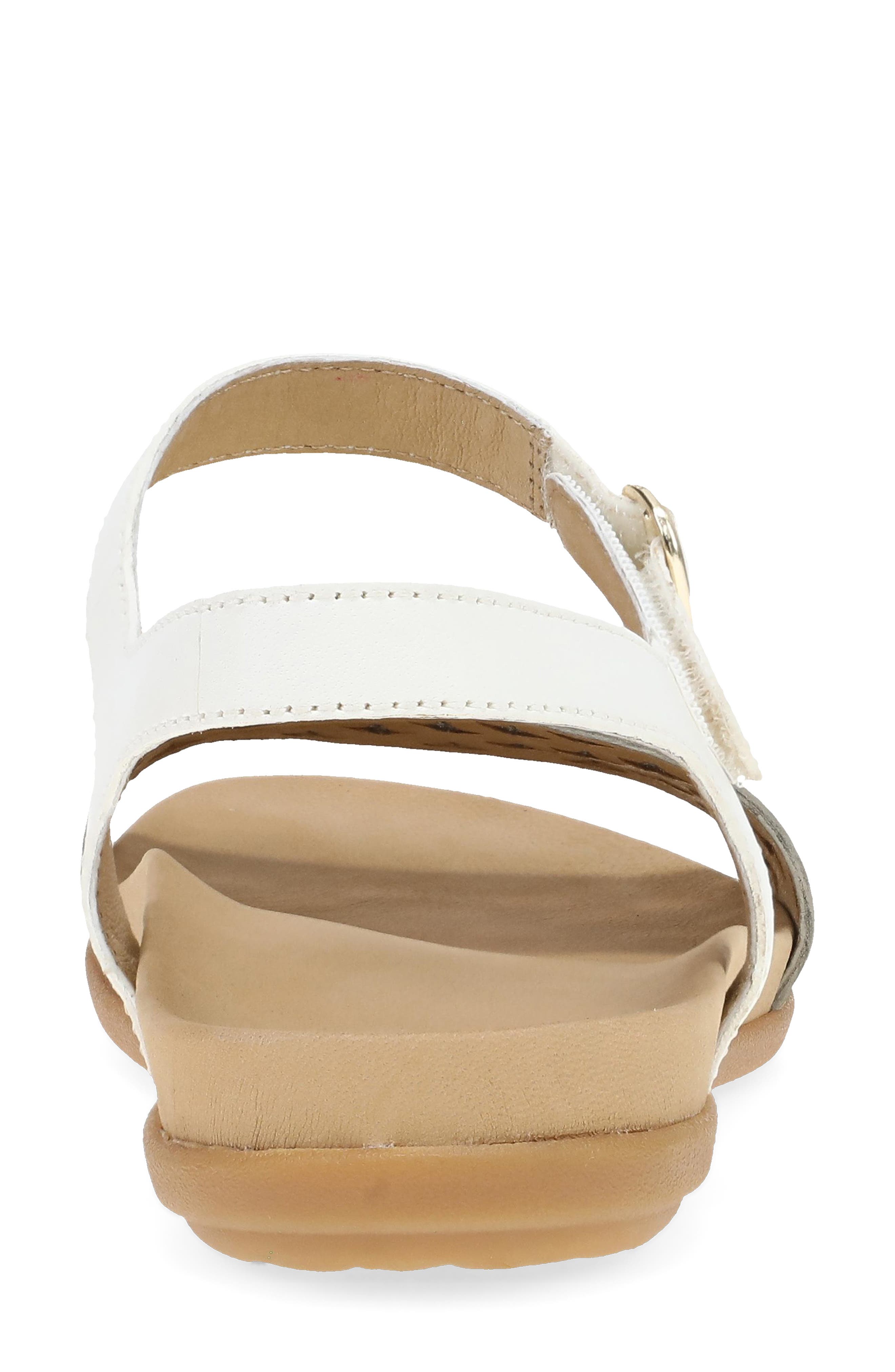 Dansko Jodie Ankle Strap Sandal, Alternate, color, Platino/ White Leather