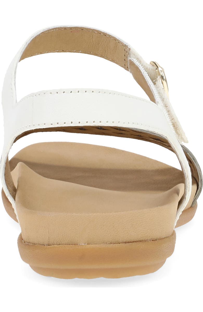 Dansko Jodie Ankle Strap Sandal, Alternate, color, Platino/ White Leather