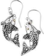 SAMUEL B. 18k Gold & Sterling Silver Koi Fish Drop Earrings