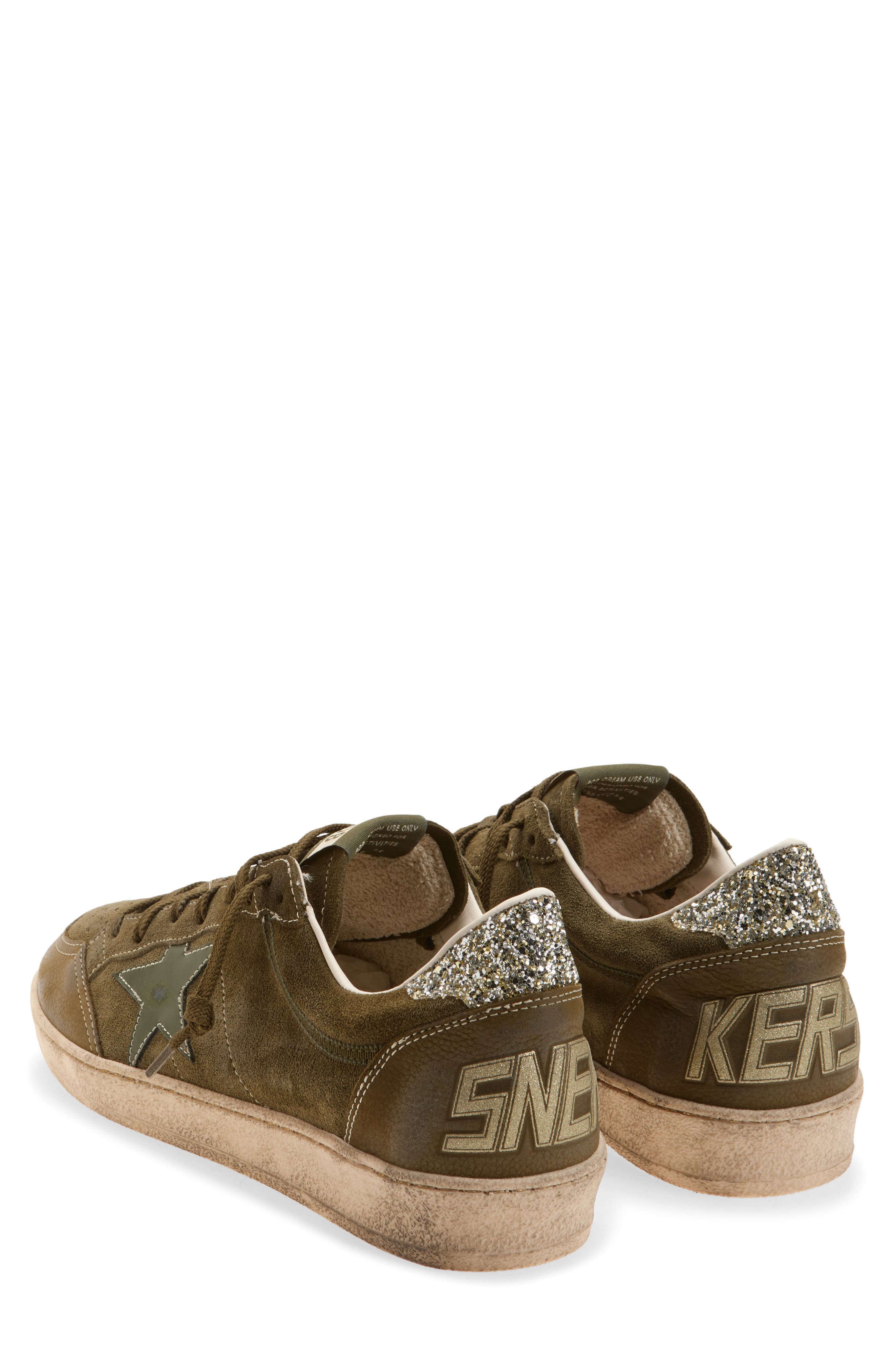 Golden Goose Ball Star Low Top Sneaker, Alternate, color, Olive Green/ Gold