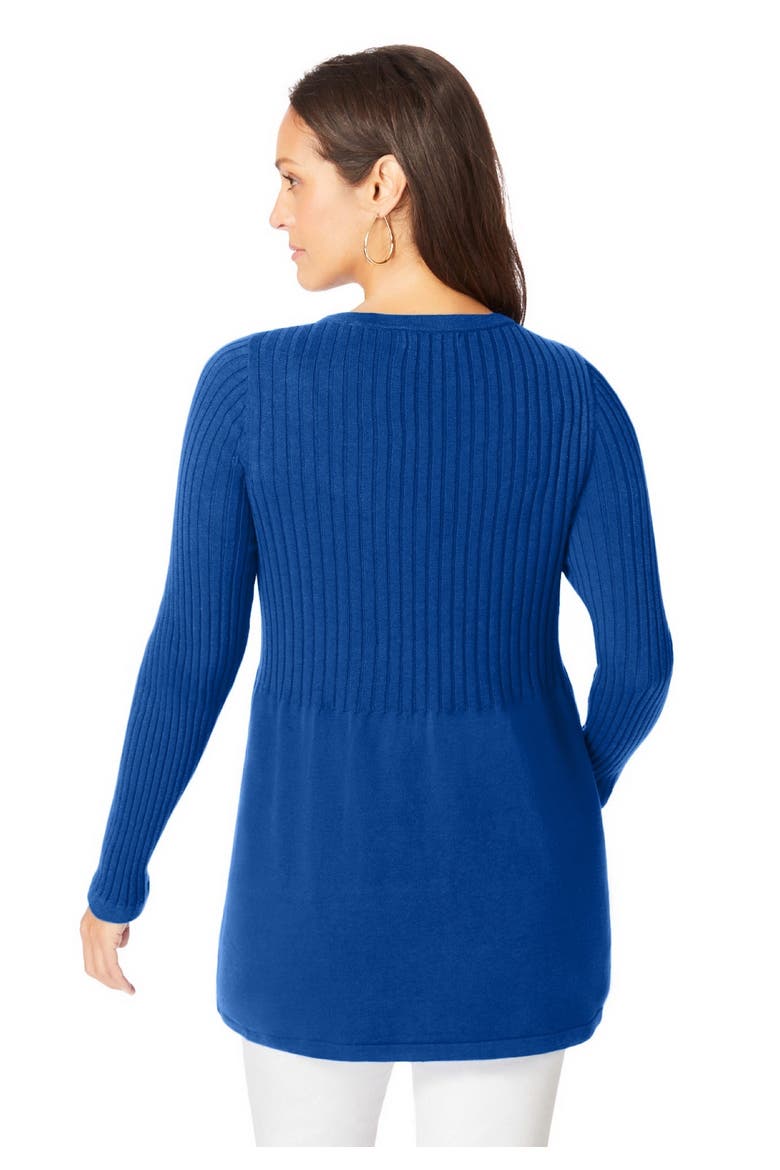 Ribbed Baby Doll Tunic Sweater (plus), Alternate, color, DARK SAPPHIRE