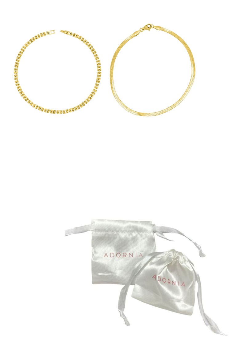 Two-Piece Anklet Set, Alternate, color, GOLD