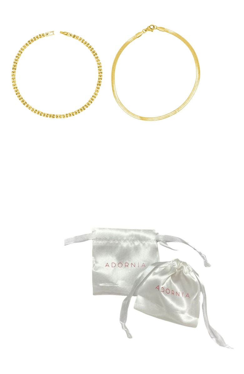 Adornia Two-Piece Anklet Set, Alternate, color, Gold