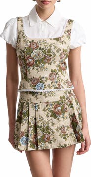 Avec Les Filles Floral Tapestry Lace Trim Shell