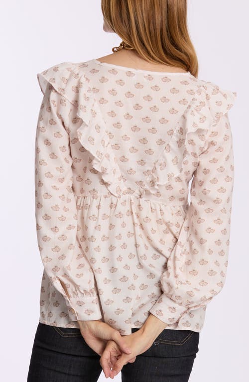 Cache Coeur Nelly Maternity And Nursing Blouse In Neutral
