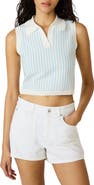 Steve Madden Amery Crop Polo Sweater Tank