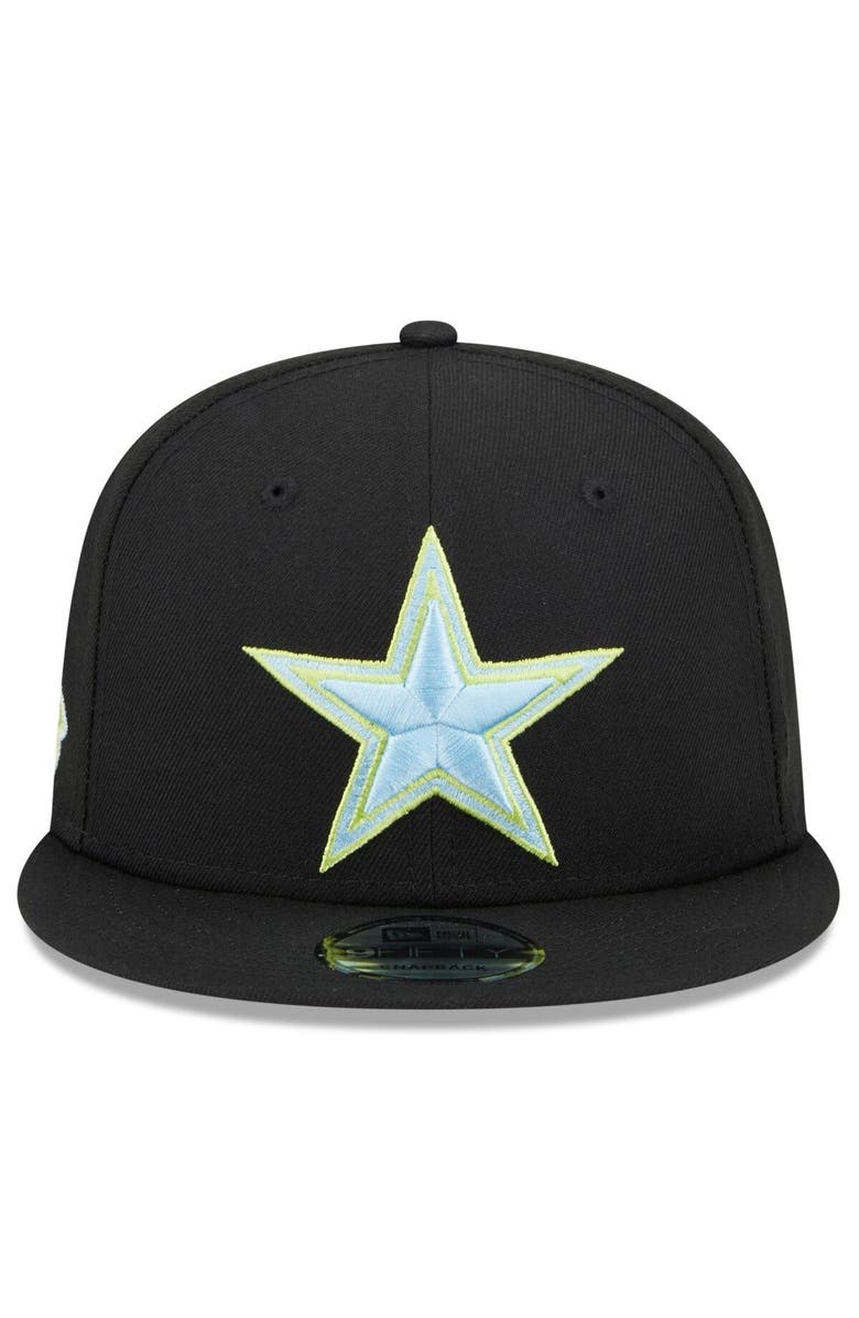 New Era Men's New Era Black Dallas Cowboys Color Pack Multi 9FIFTY Snapback Hat, Alternate, color,
