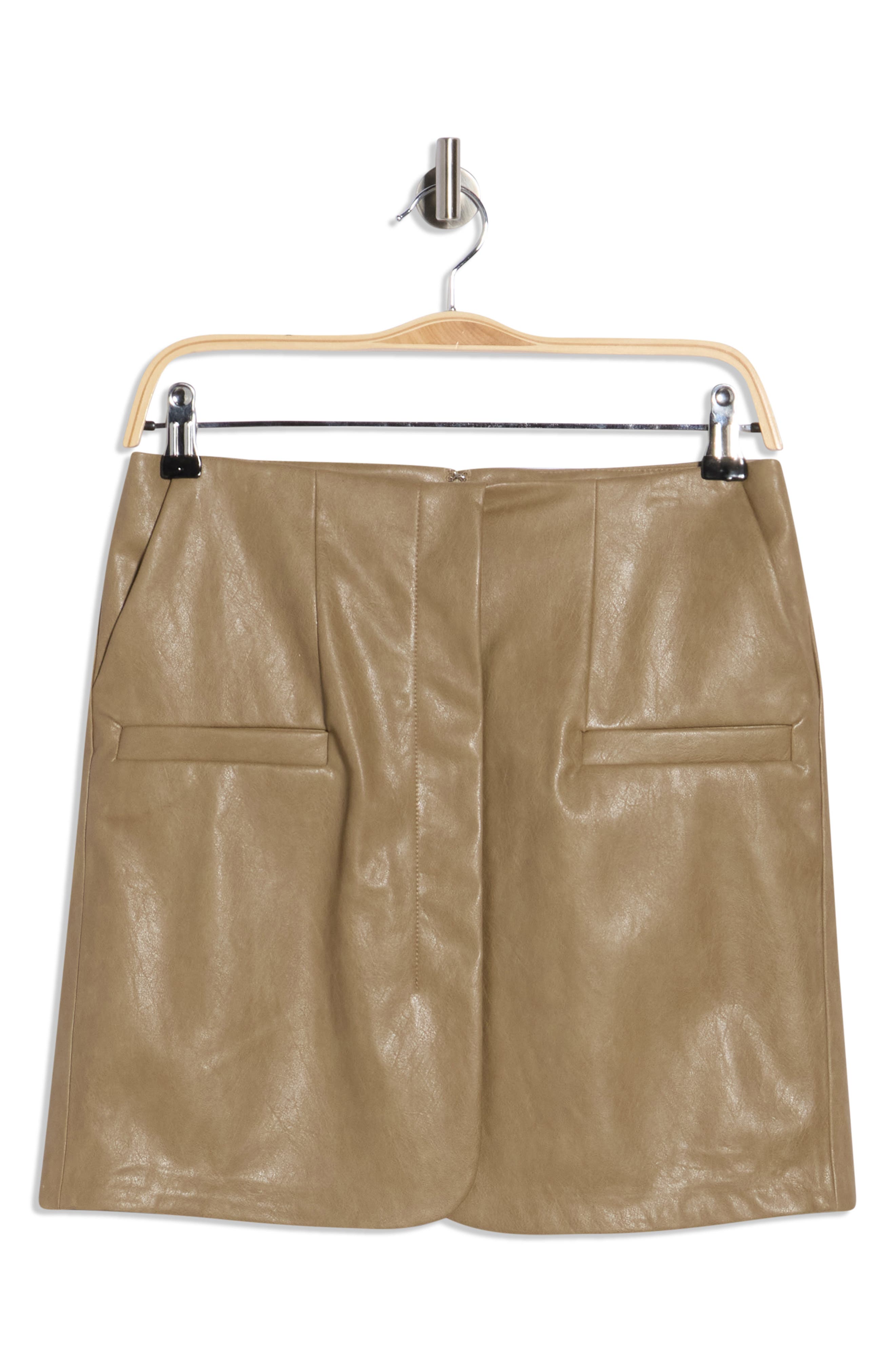 DKNY Faux Leather Skirt
