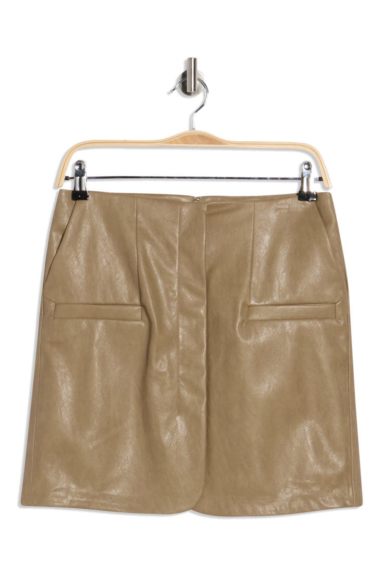 Faux Leather Skirt, Alternate, color, TAUPE