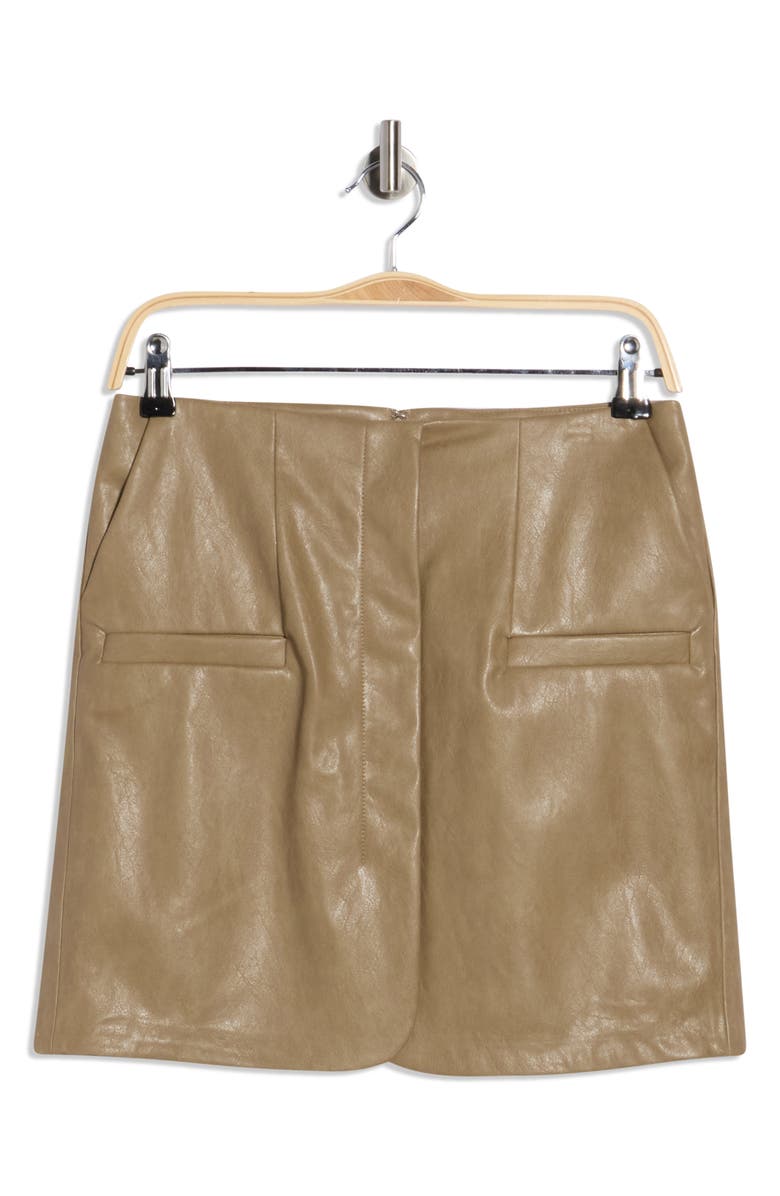 DKNY Faux Leather Skirt, Main, color, Taupe