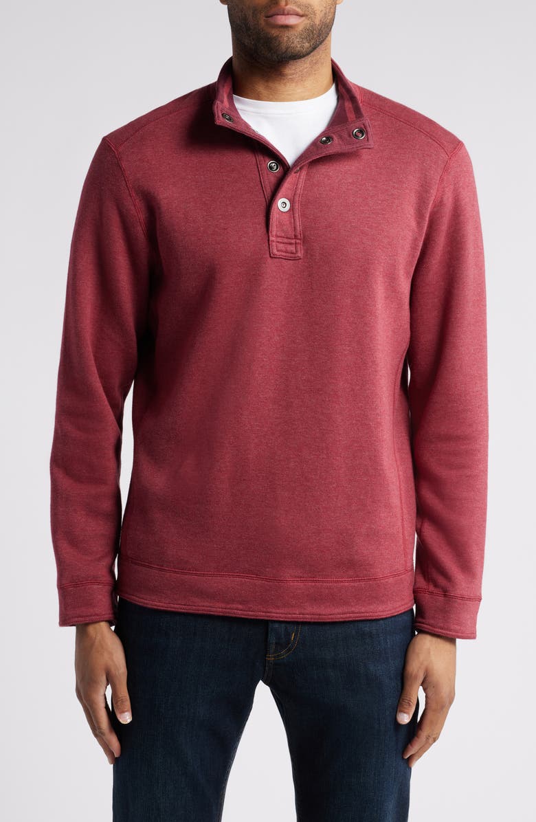 Tommy Bahama Flip Coast Reversible Snap Neck Henley Pullover, Main, color, Aged Clare
