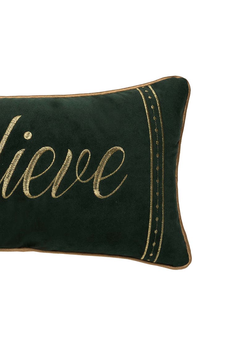 Gold Believe Pillow, Alternate, color, Gold