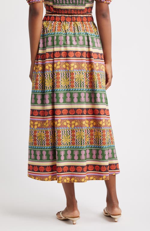 Vero Moda Truly Tropical Cotton Maxi Skirt In Multi
