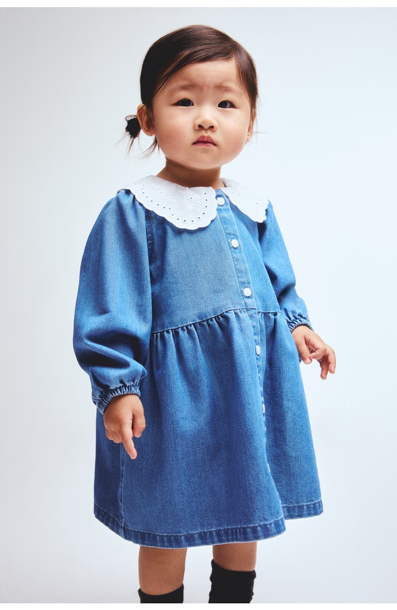 H&M Shirt Dress, Alternate, color, Denim Blue