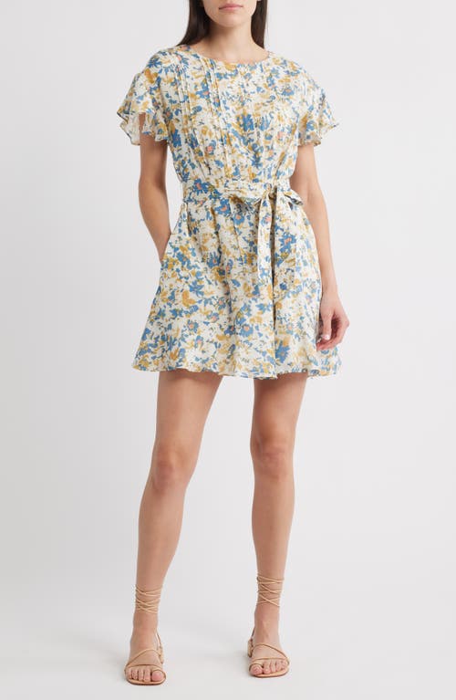 Cleobella Lynn Hand-printed Floral Mini Dress In Carina Print In Multi